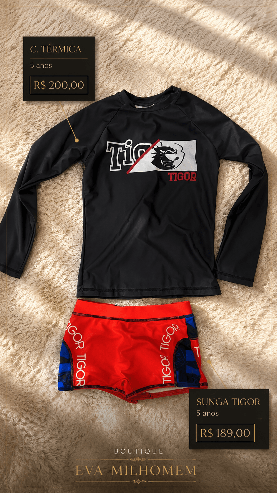Camiseta térmica Tigor infantil — Boutique Eva Milhomem
