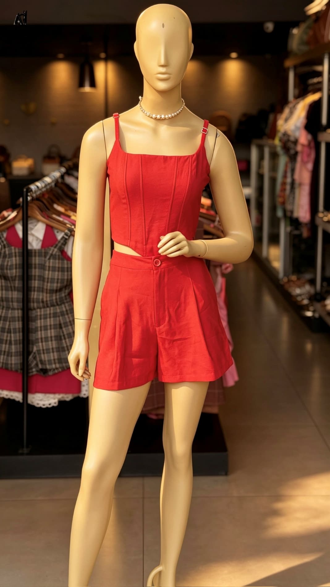 Conjunto Vermelho Cropped e Short — Boutique Eva Milhomem
