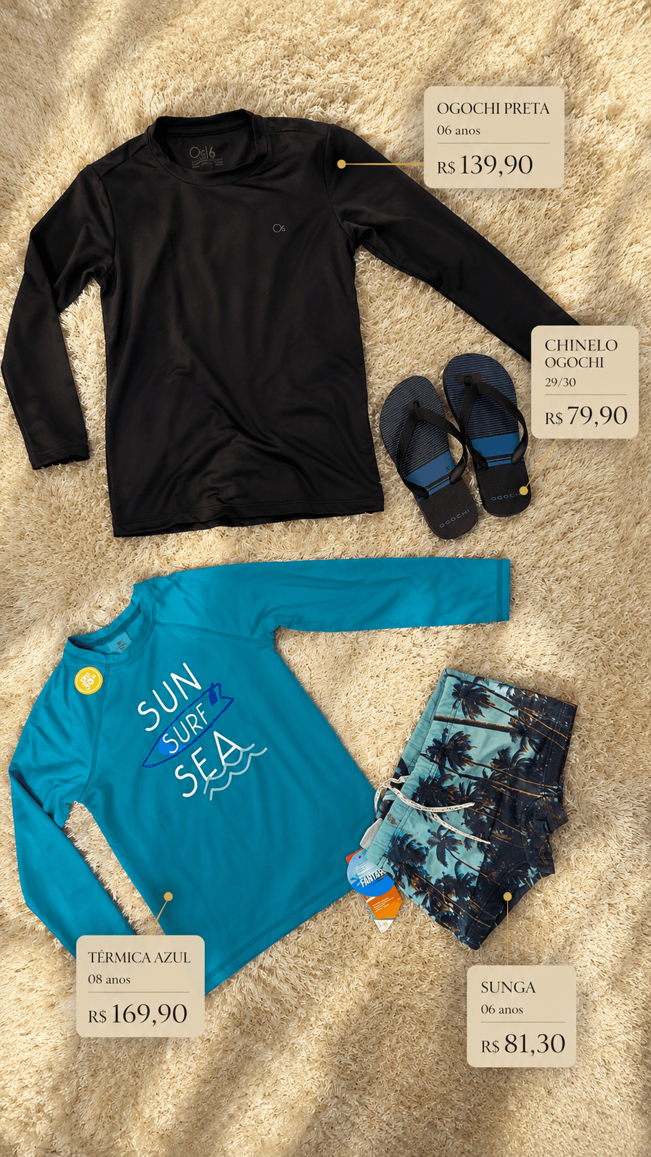 Kit infantil menino Ogochi — Boutique Eva Milhomem