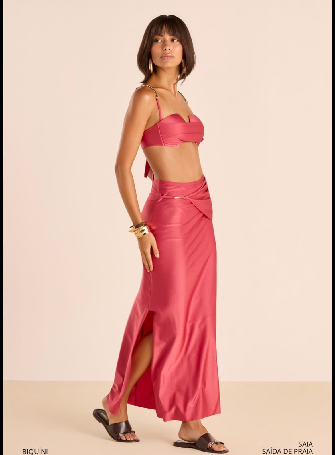Saia Saída de Praia Rosê — Boutique Eva Milhomem