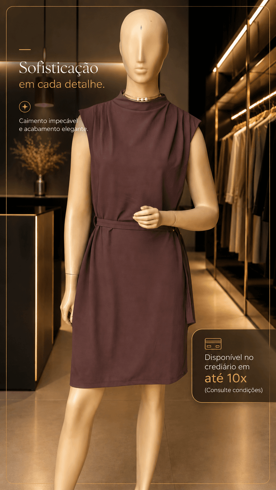 Vestido Uva com Cinto — Boutique Eva Milhomem