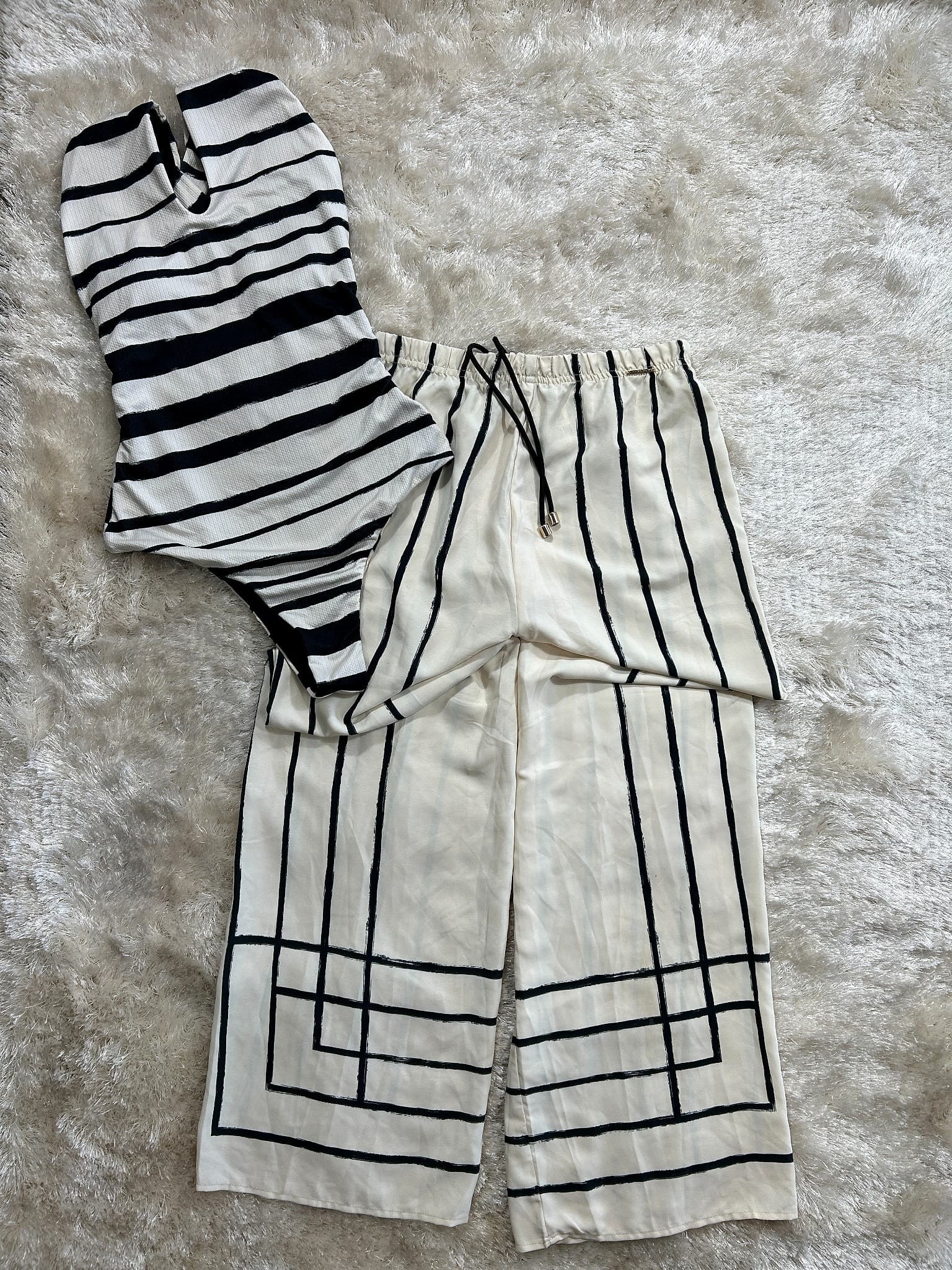 Conjunto BanaBana — Maiô listrado e Saída Calça Longa