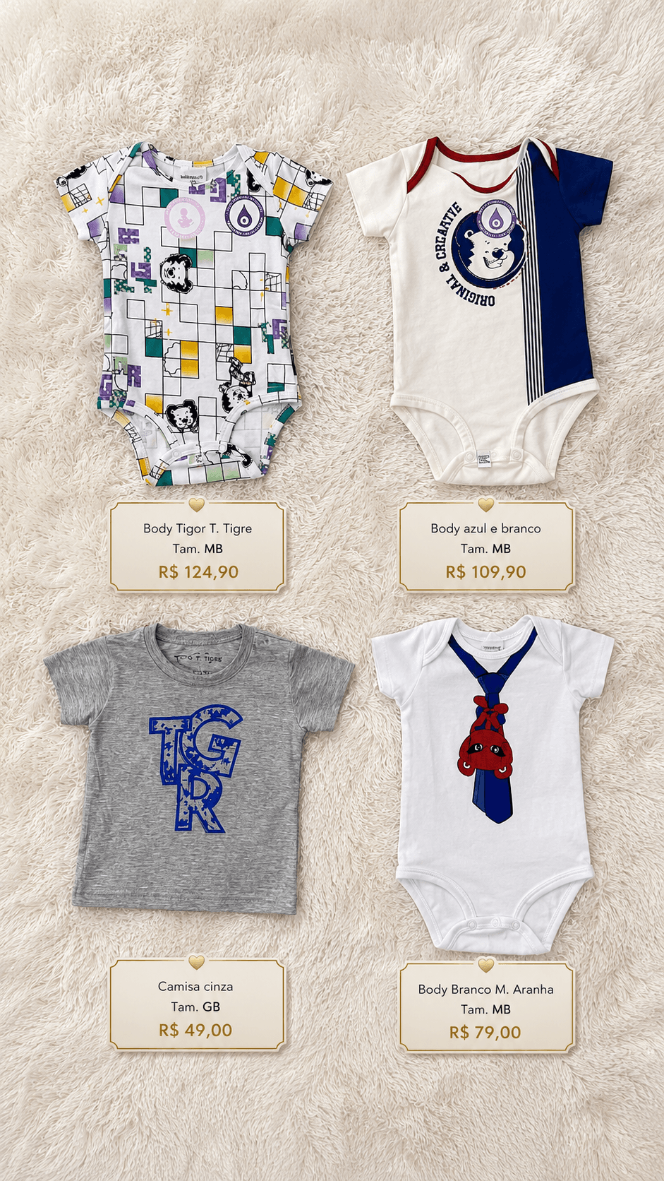 Bodies e Camisas Infantil Masculino — Boutique Eva Milhomem